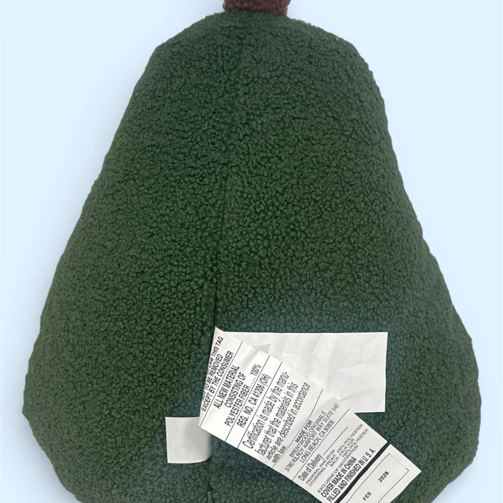 Plush Avocado Holiday Pillow - Green